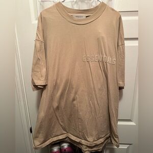 Essentials Beige Tee with Black Logo